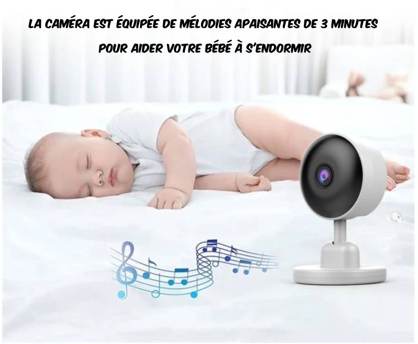 Écran LCD du babyphone affichant la température et les alertes
