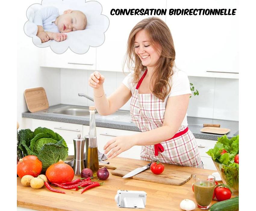 Caméra de surveillance bébé avec zoom et grand angle