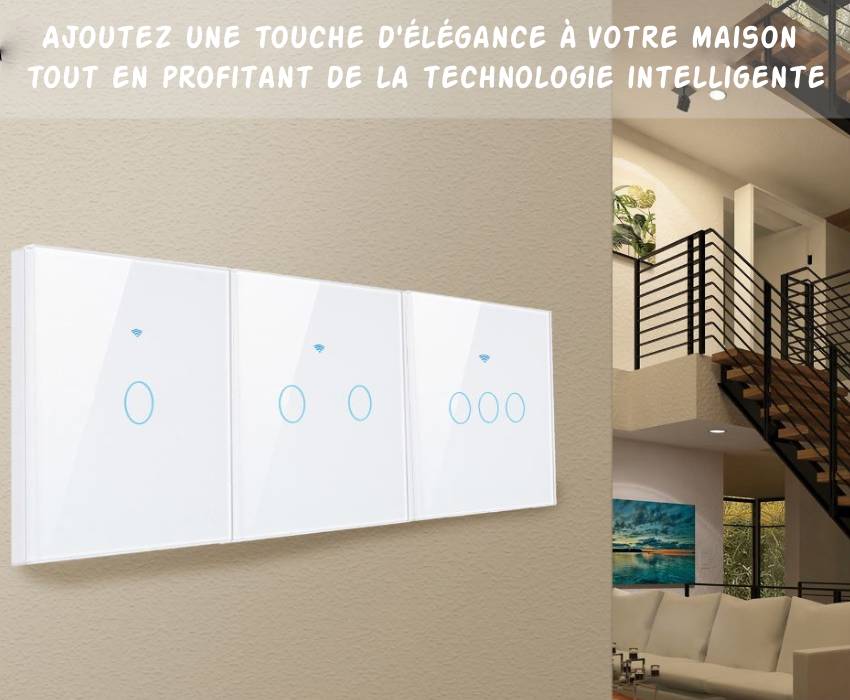 Interrupteur intelligent avec indicateur lumineux et contrôle à distance via application mobile