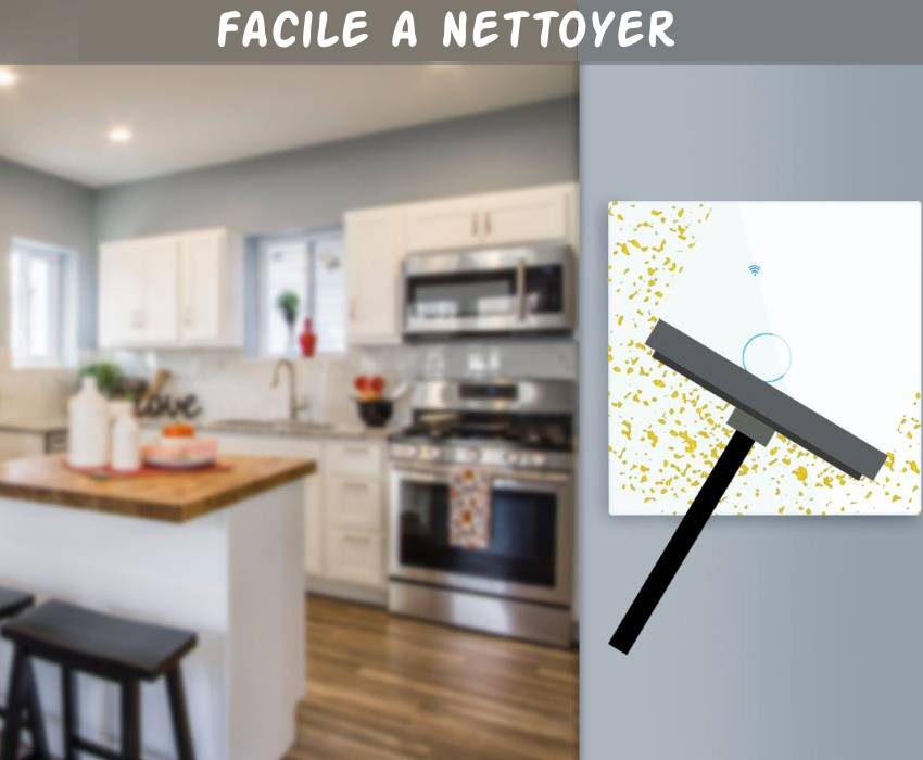 Interrupteur connecté nettoyage facile