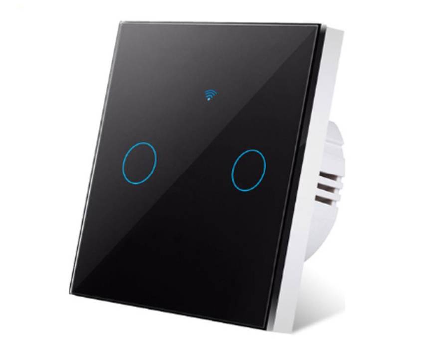 interrupteur noir connectée Wi-Fi 2 buttons