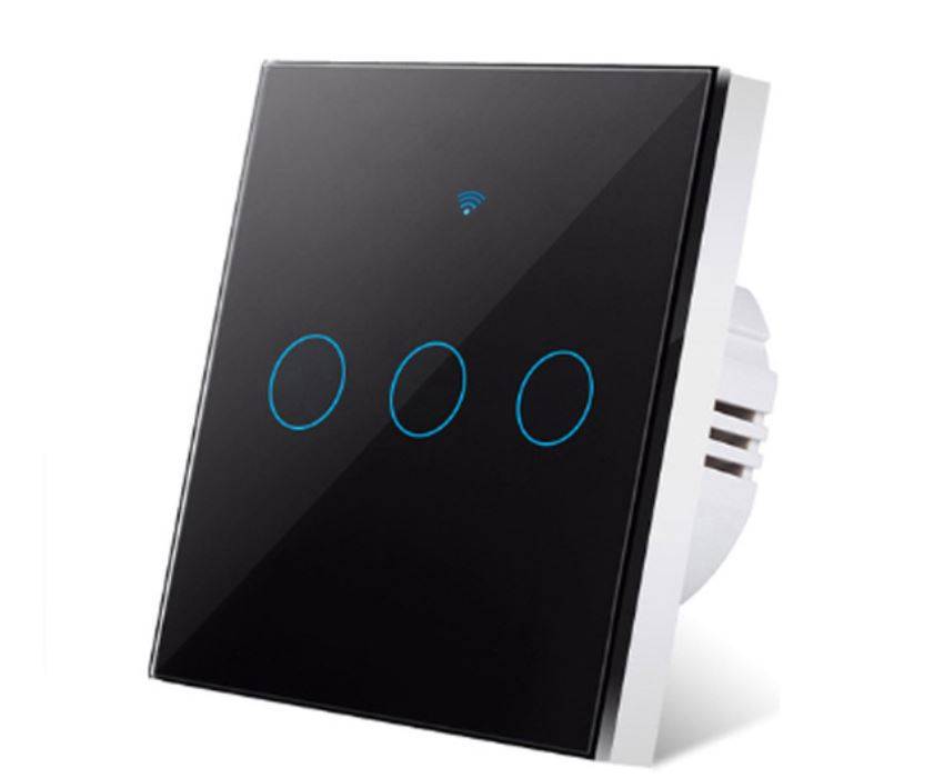 interrupteur noir connectée Wi-Fi 3 buttons