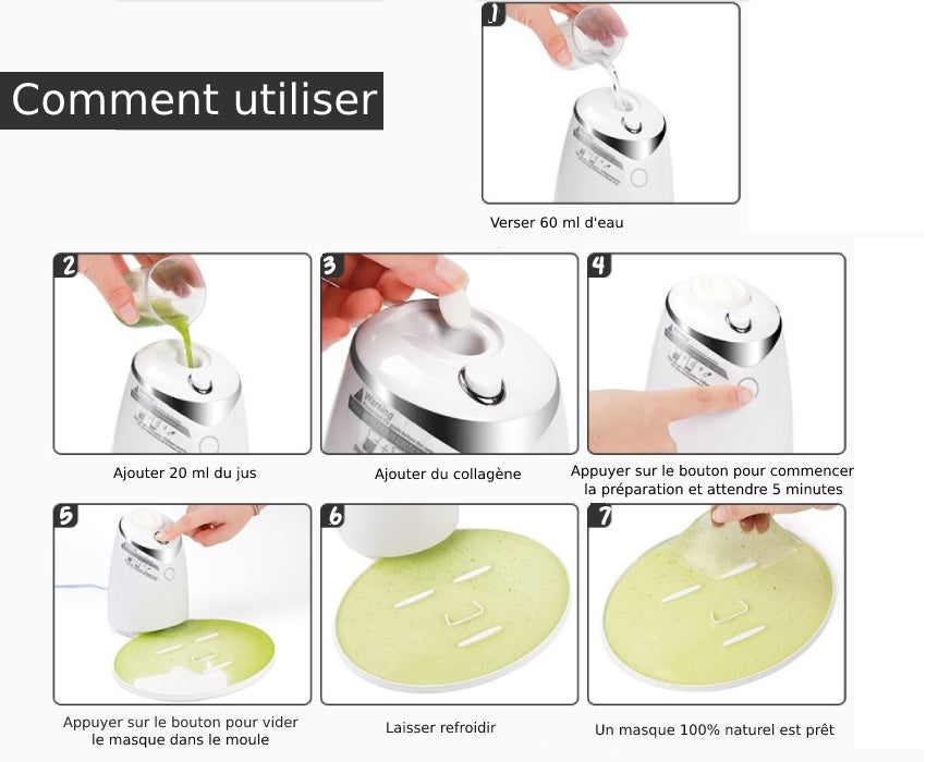 Machine automatique pour créer des masques hydratants faits maison