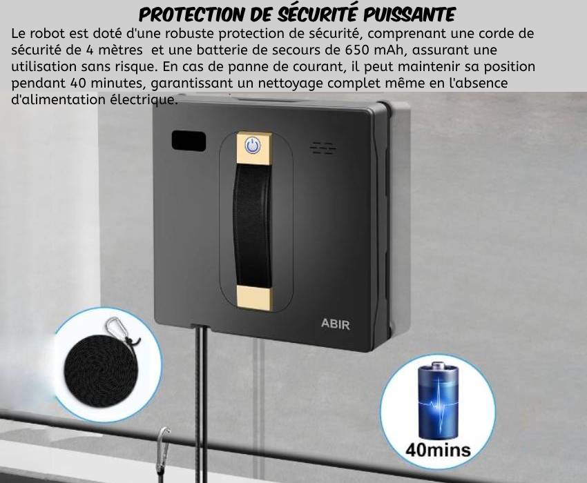 robot lave vitres protection de sécurité puissante