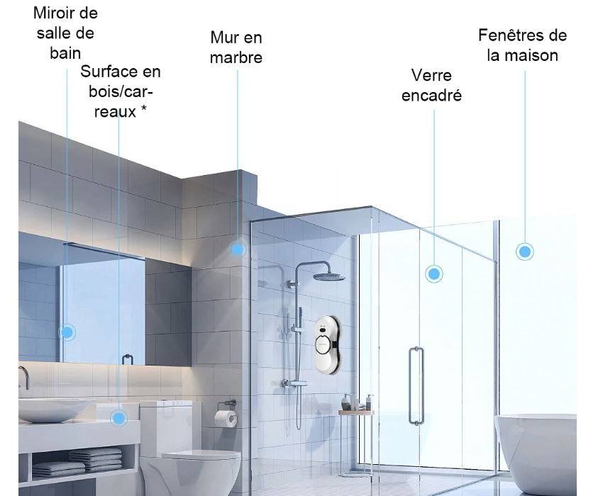 Robot lave vitre intelligent avec pulvérisation d’eau automatique Liectroux
