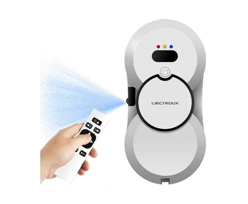 Robot Lave Vitre Liectroux HCR-10 en action sur une fenêtre