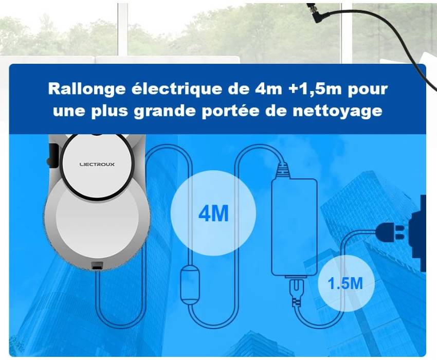 Robot lave vitre Liectroux HCR-10 avec télécommande pour un contrôle à distance