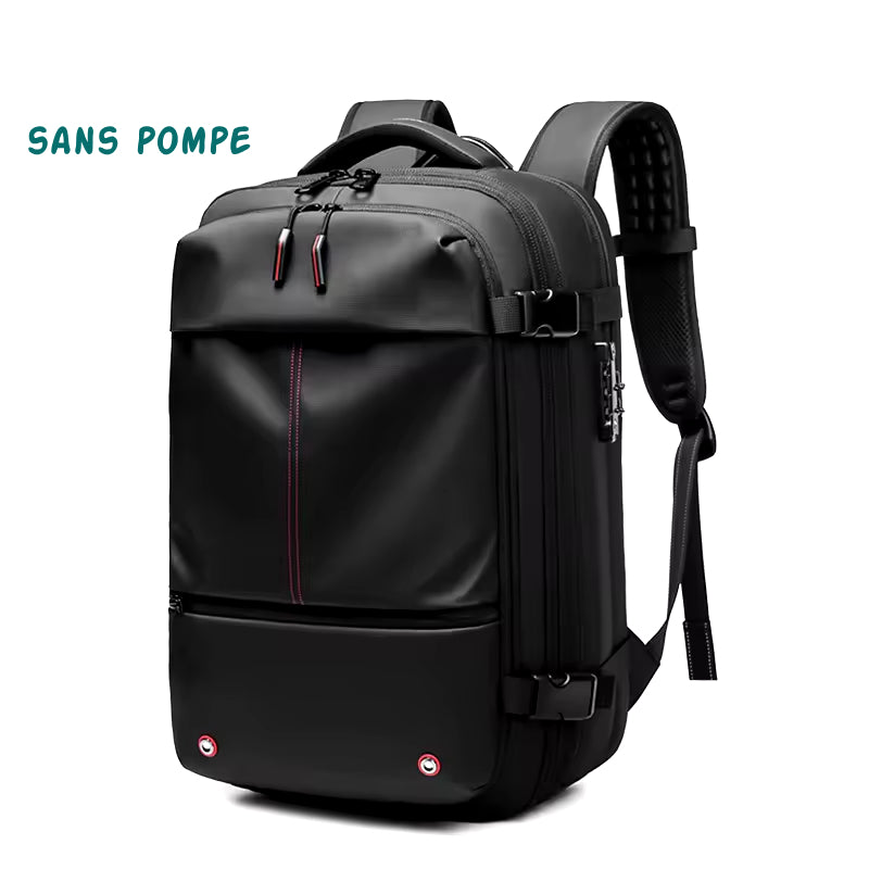 Sac à dos pour avion avec système de compression