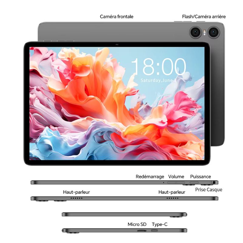 interface Android 15 sur tablette Teclast P30T – performance fluide et sécurité renforcée