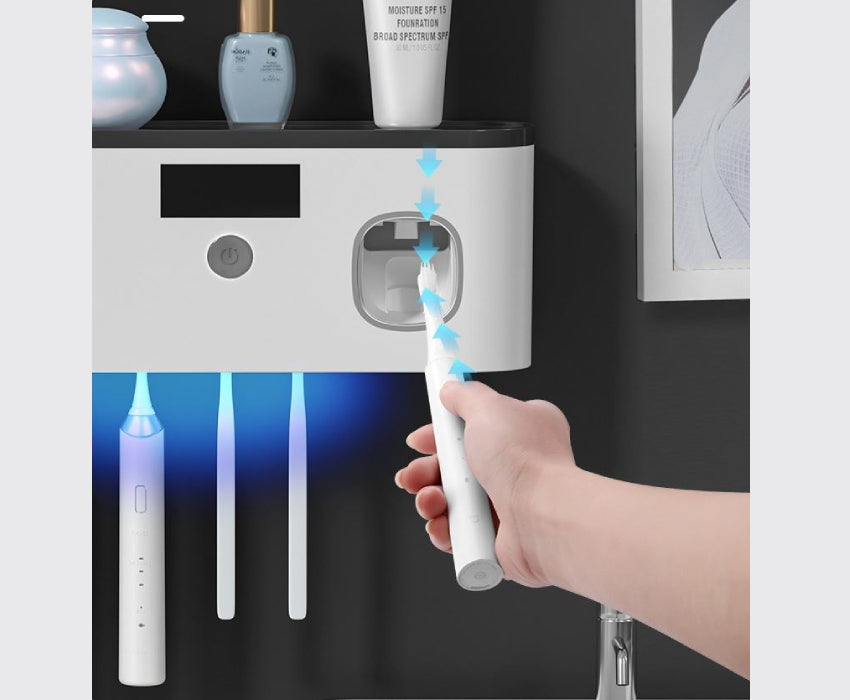 Porte-brosse à dents UV avec distributeur de dentifrice UVBrushPro