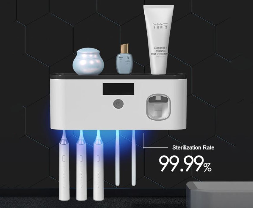 Porte-brosse à dents UV avec distributeur de dentifrice UVBrushPro