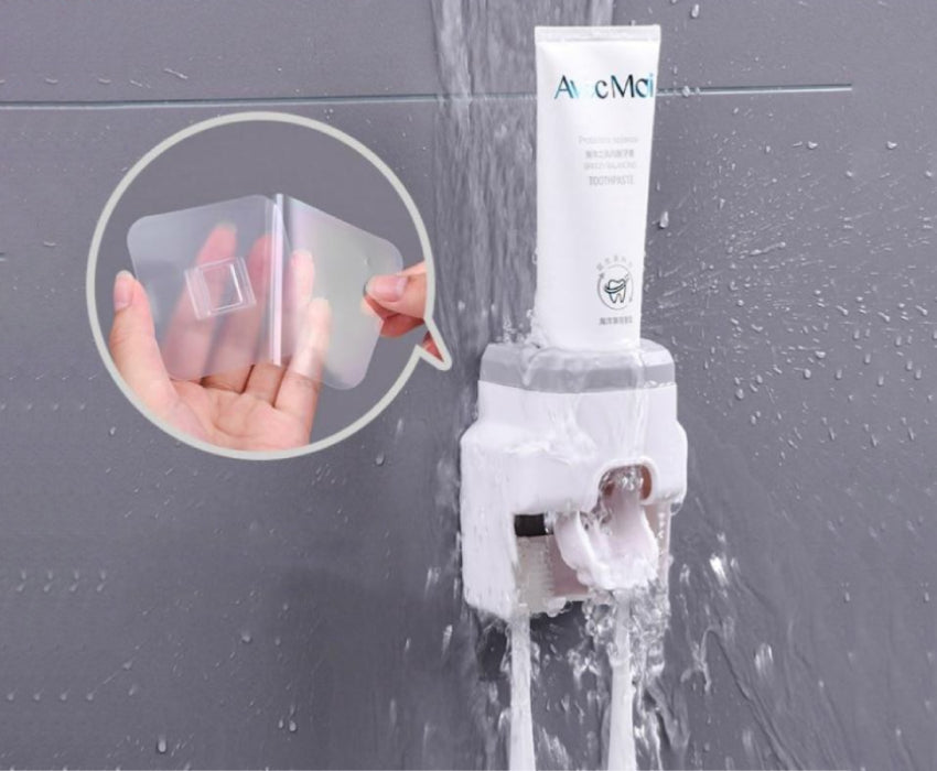 Distributeur de dentifrice automatique et support brosse à dents 2 en 1 CleanTech