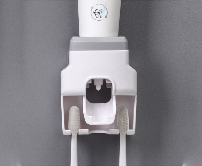 Distributeur de dentifrice automatique et support brosse à dents 2 en 1 CleanTech