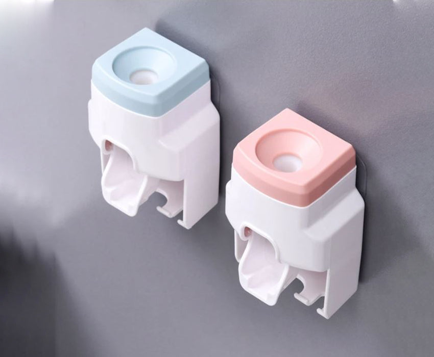Distributeur de dentifrice automatique et support brosse à dents 2 en 1 CleanTech