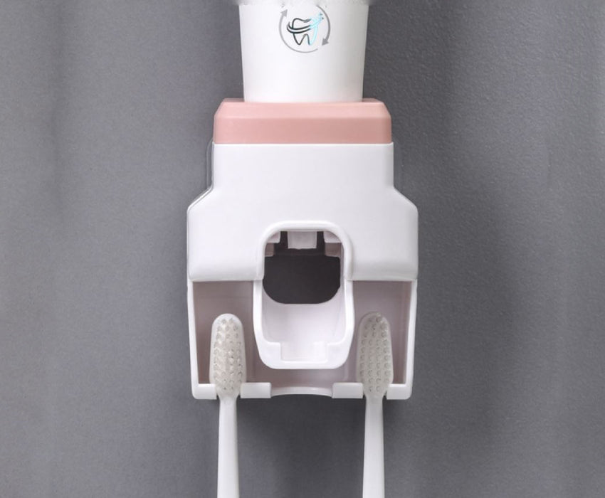 Distributeur de dentifrice automatique et support brosse à dents 2 en 1 CleanTech