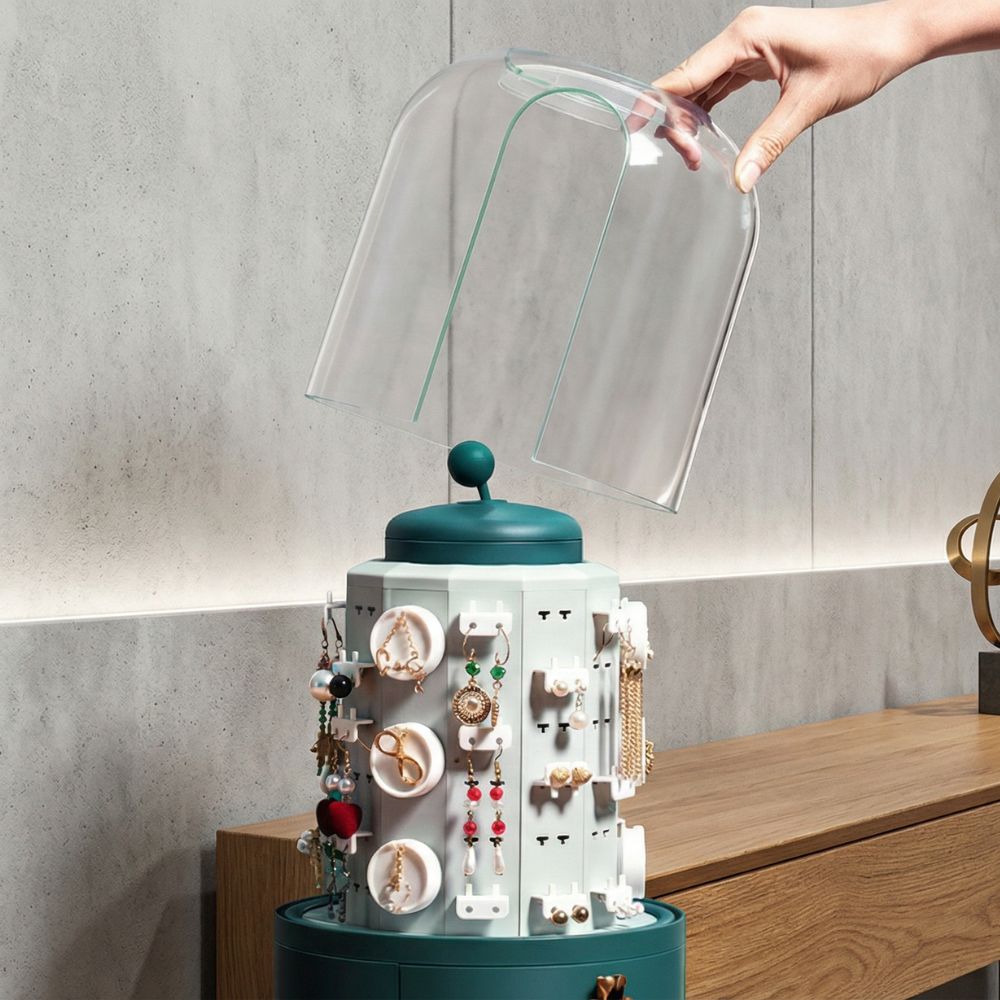 rangement bijoux elegant avec systeme rotatif pratique