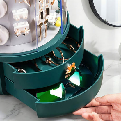 boite a bijoux design rotatif pour colliers bagues et boucles d oreilles