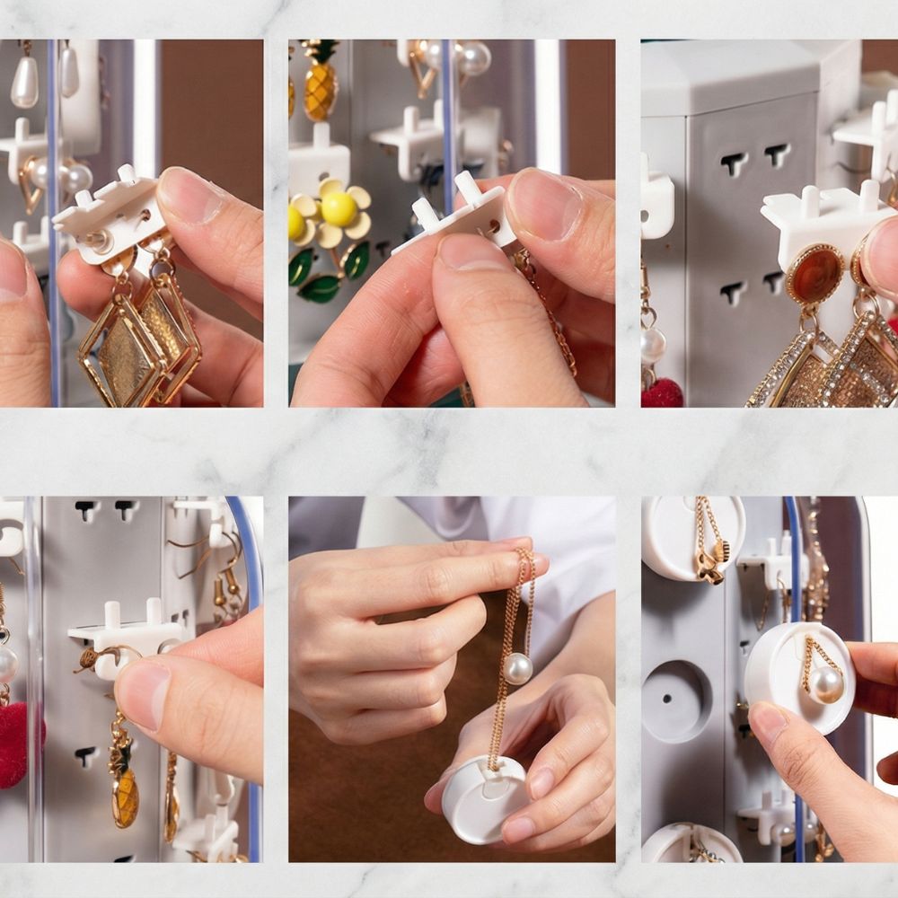 organisateur a bijoux grande capacite avec plus de 50 emplacements