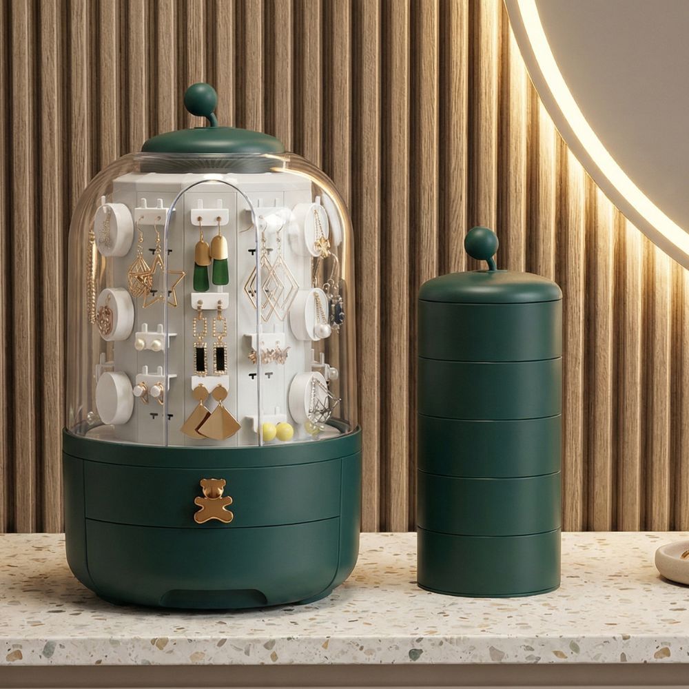 rangement bijoux vertical rotatif pour acces facile