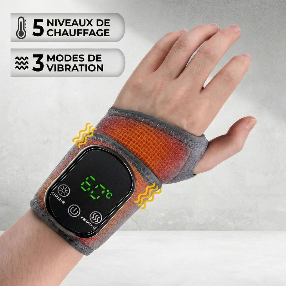 Attelle Chauffante Poignet | Massage Infrarouge 5 Niveaux