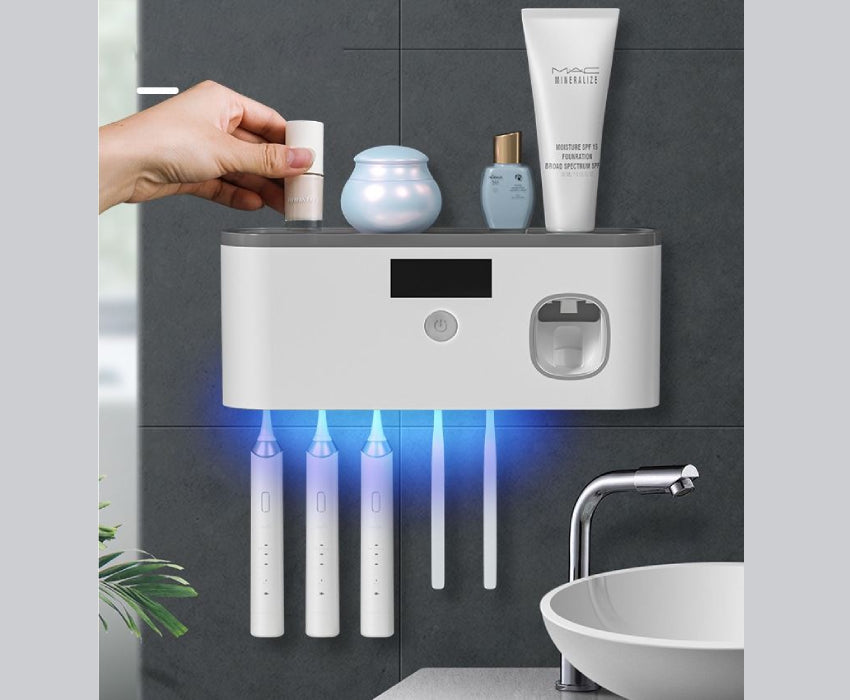 Porte-brosse UV dentifrice automatique distributeur de presse-agrumes Home  accessoire de salle de bain Définir la brosse à dents intelligente - Chine  Support et porte-brosse à dents prix